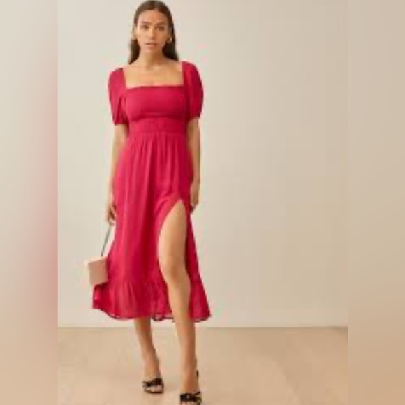 Reformation Meadow midi dress - Size 2 - Rhubarb color - Picture 1 of 5